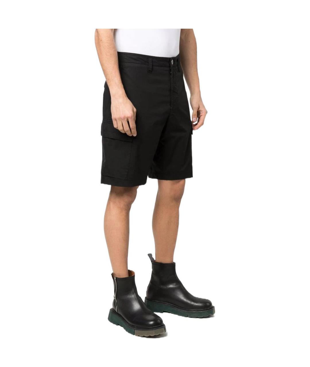 STONE ISLAND Черные шорты, фото 2