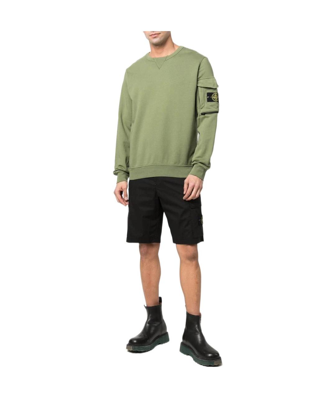 STONE ISLAND Черные шорты, фото 4