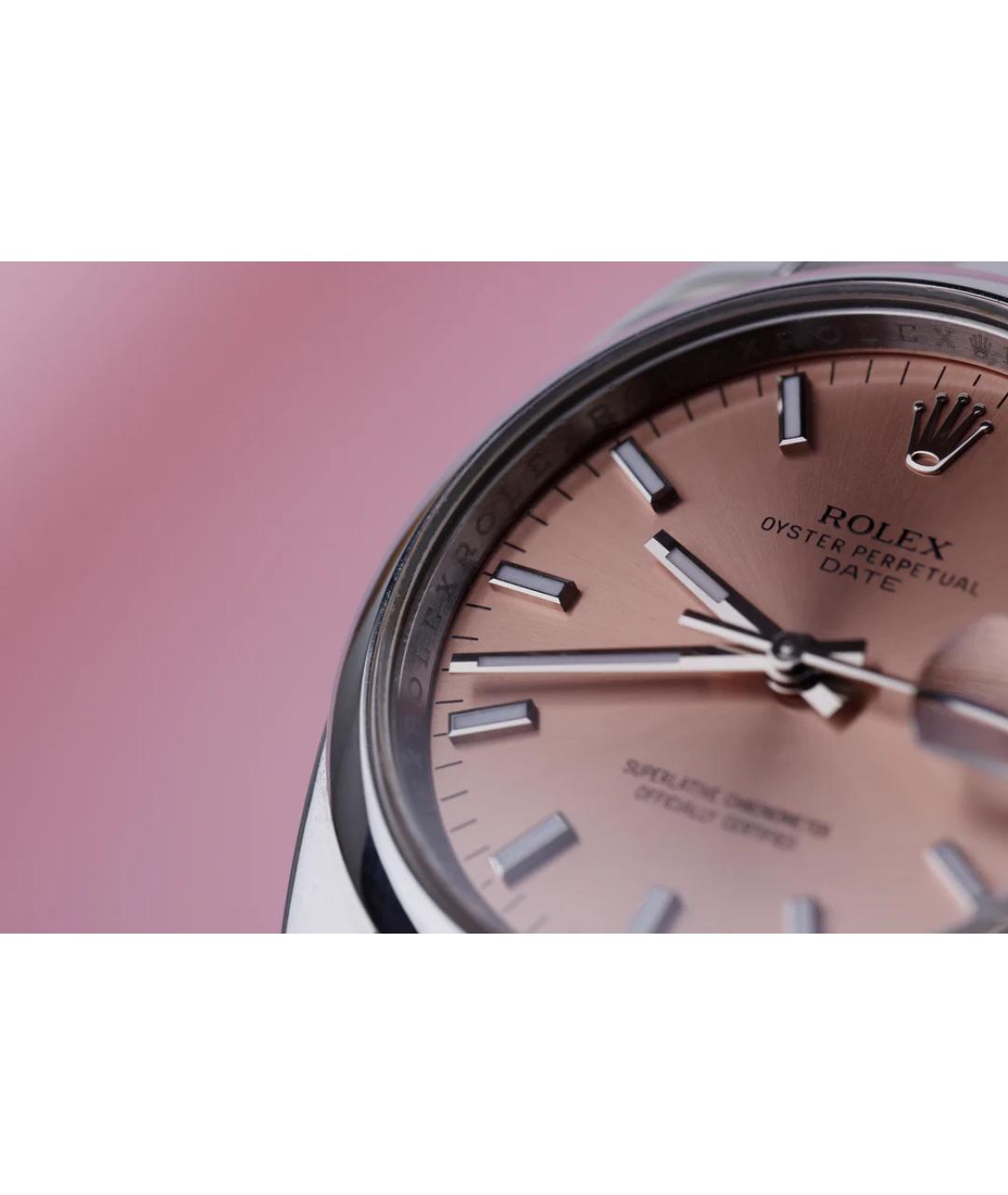 ROLEX Розовые металлические часы, фото 3