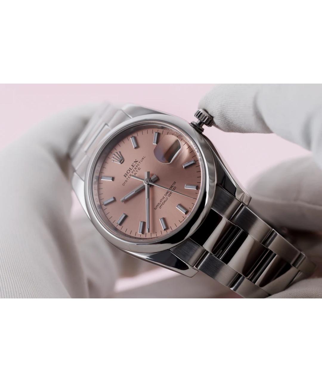 ROLEX Розовые металлические часы, фото 2