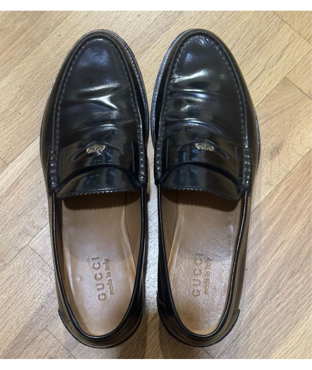 GUCCI Черные лоферы из лакированной кожи, фото 3