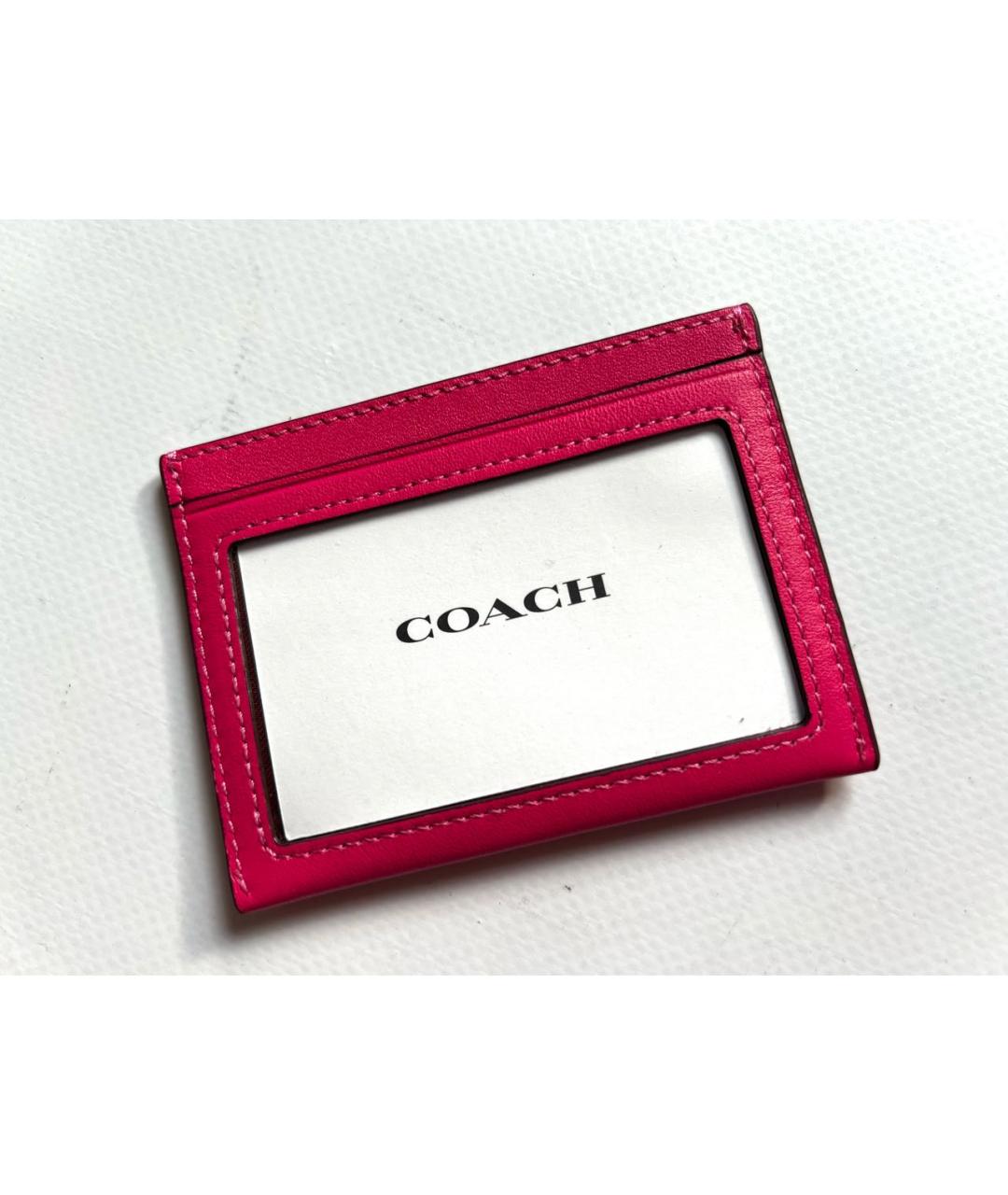 COACH Фуксия кожаный кардхолдер, фото 3
