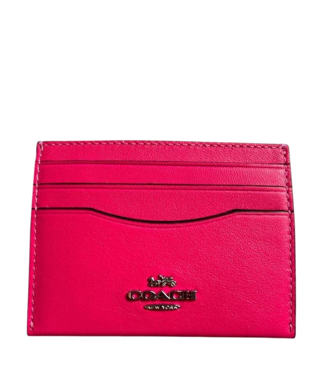 COACH Фуксия кожаный кардхолдер, фото 1