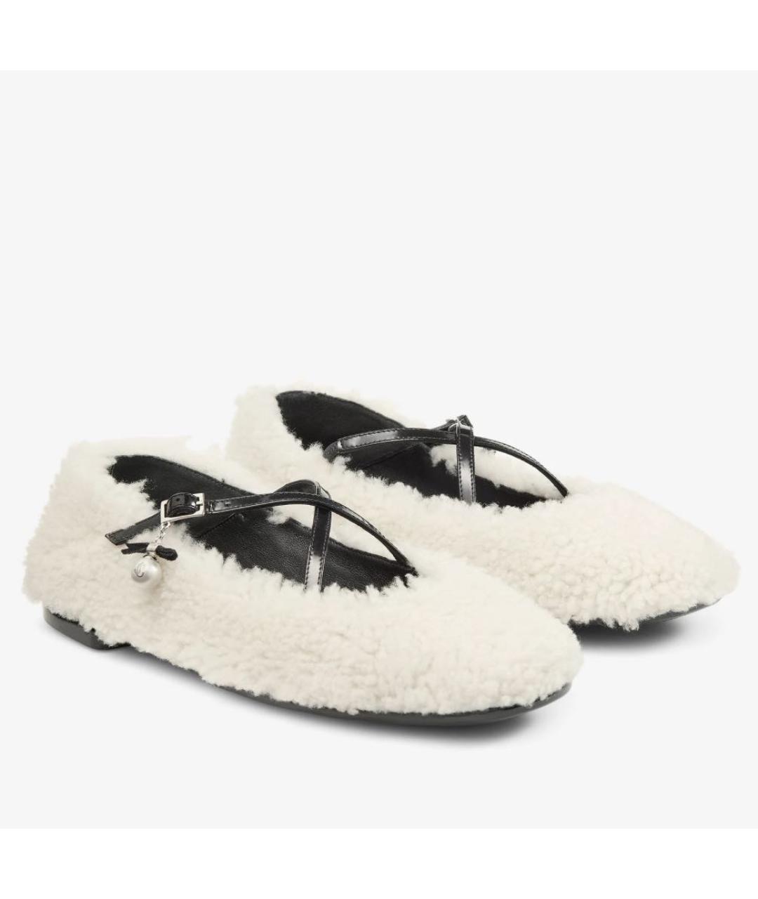 JIMMY CHOO Белые кожаные балетки, фото 2