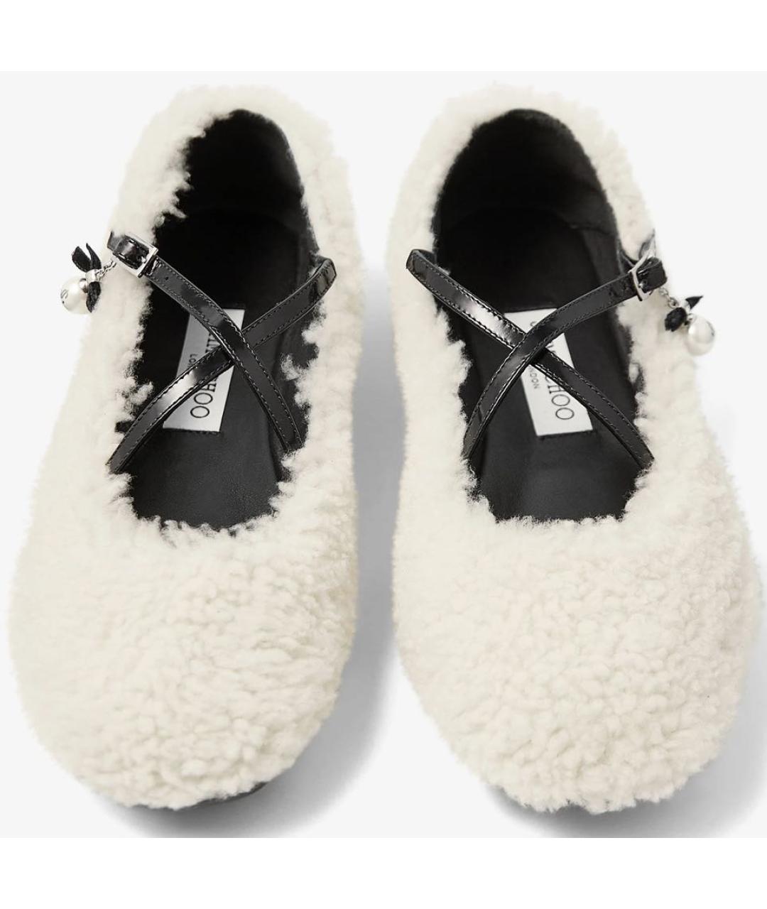 JIMMY CHOO Белые кожаные балетки, фото 4