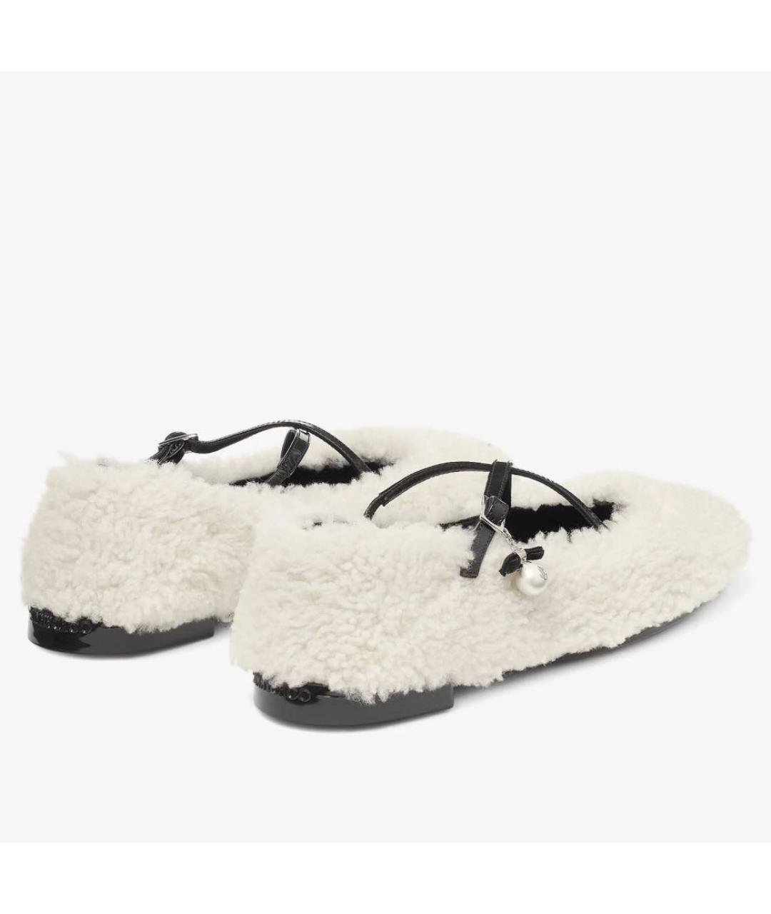 JIMMY CHOO Белые кожаные балетки, фото 5
