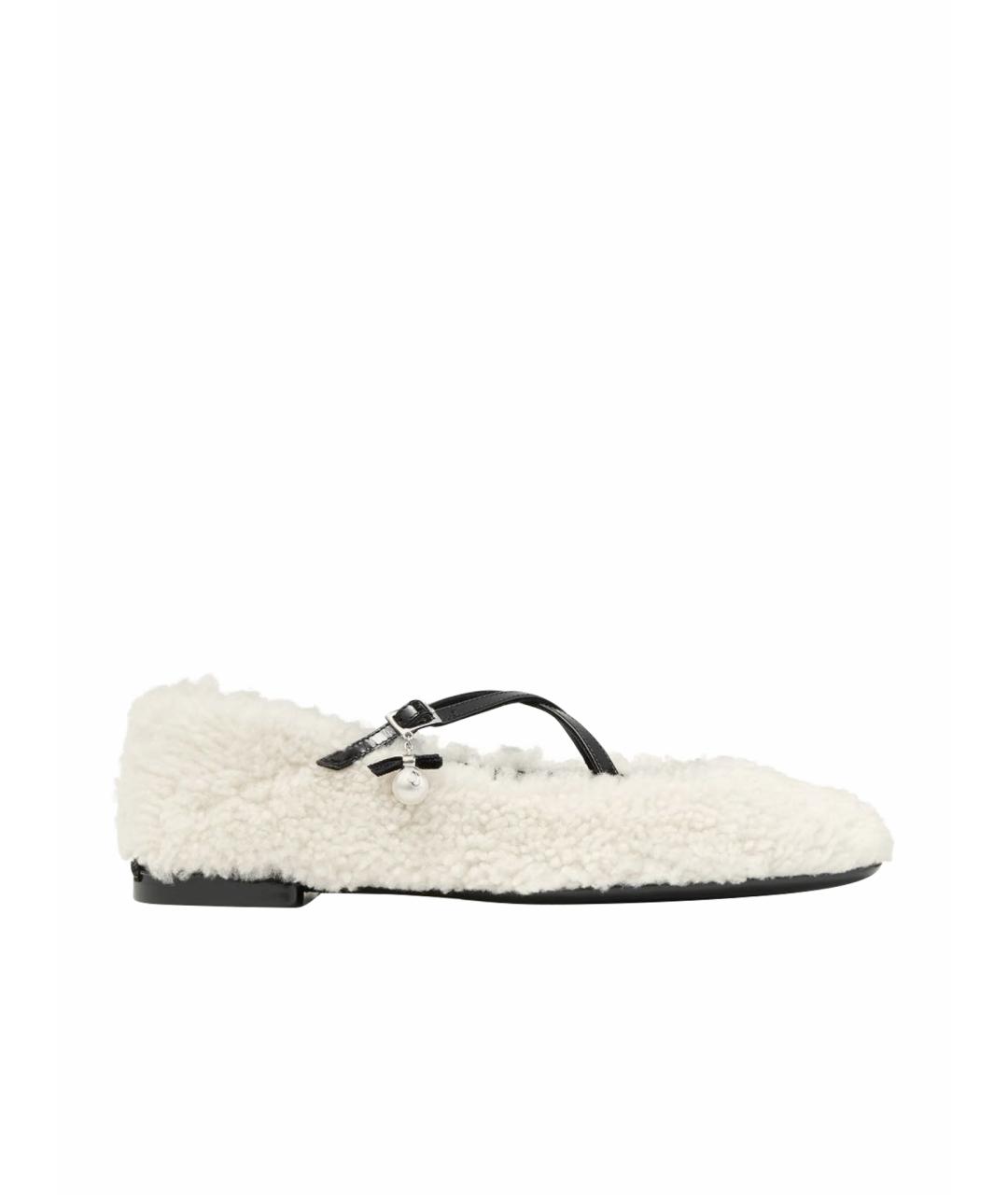 JIMMY CHOO Белые кожаные балетки, фото 1