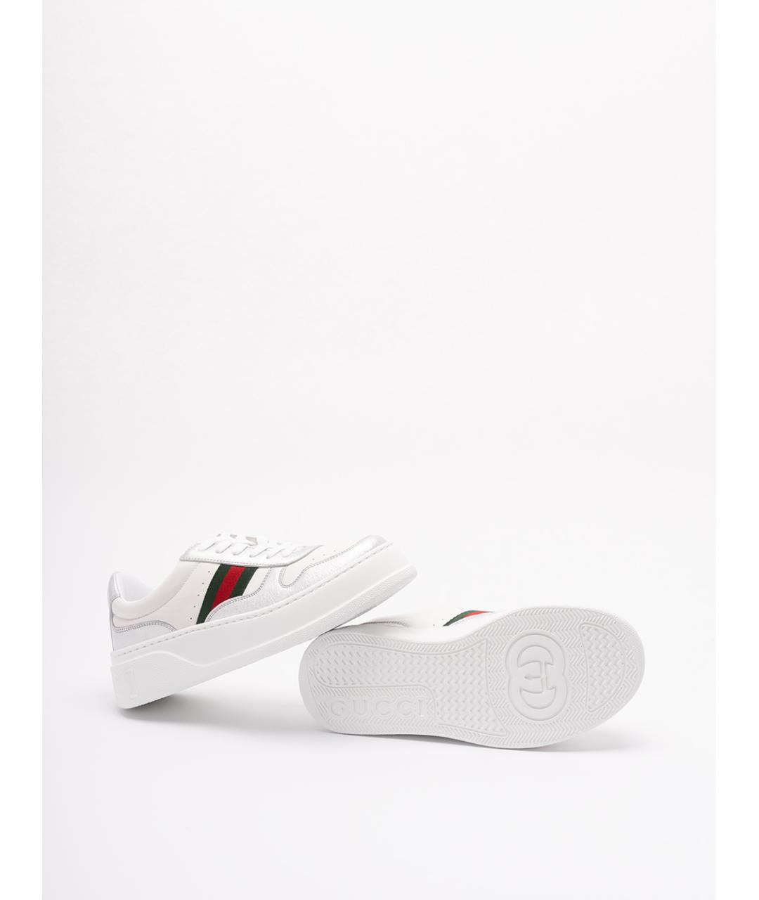 GUCCI Белые кожаные кеды, фото 4