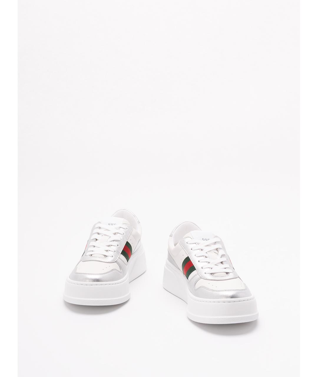 GUCCI Белые кожаные кеды, фото 2