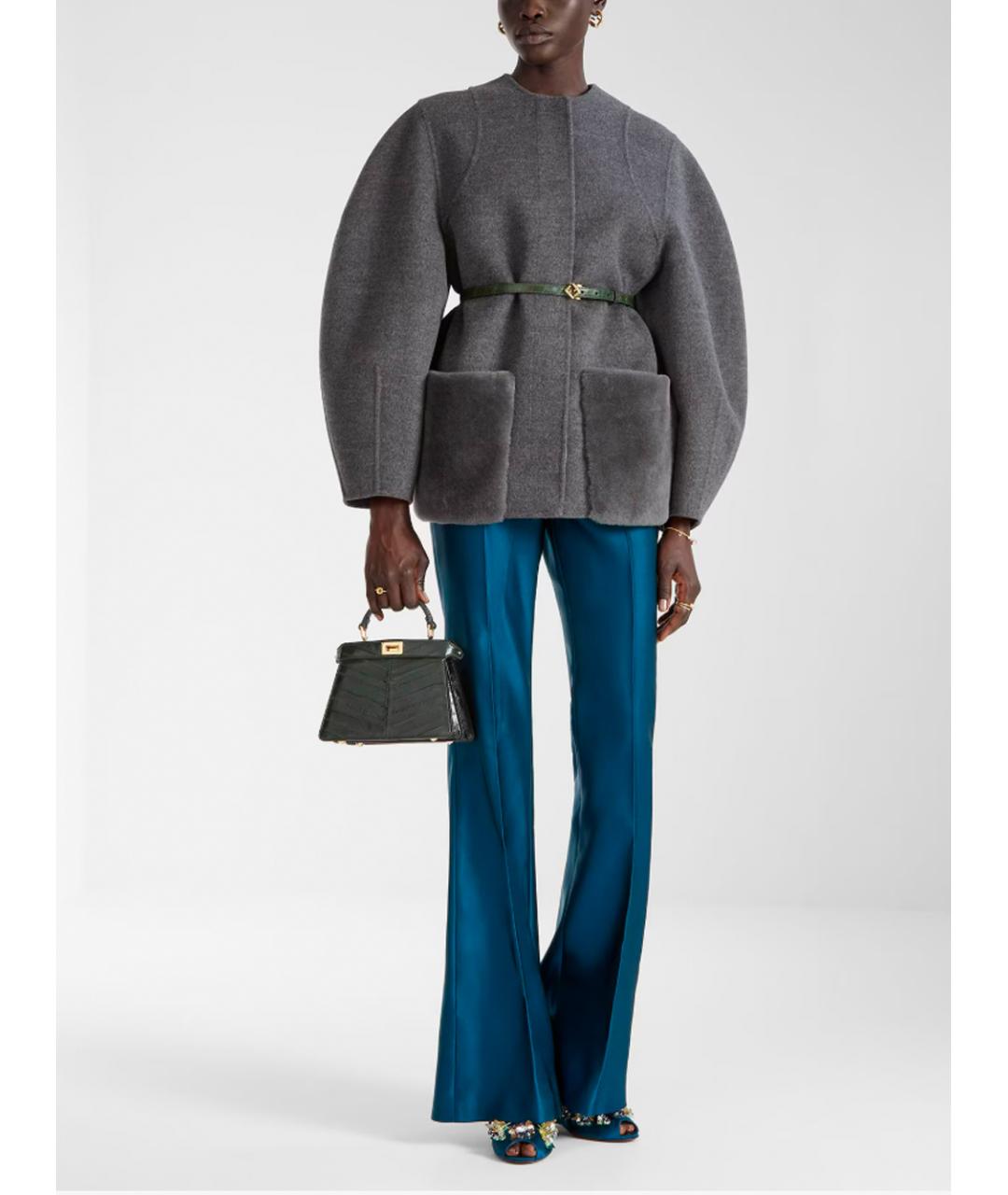 FENDI Серая шерстяная куртка, фото 4