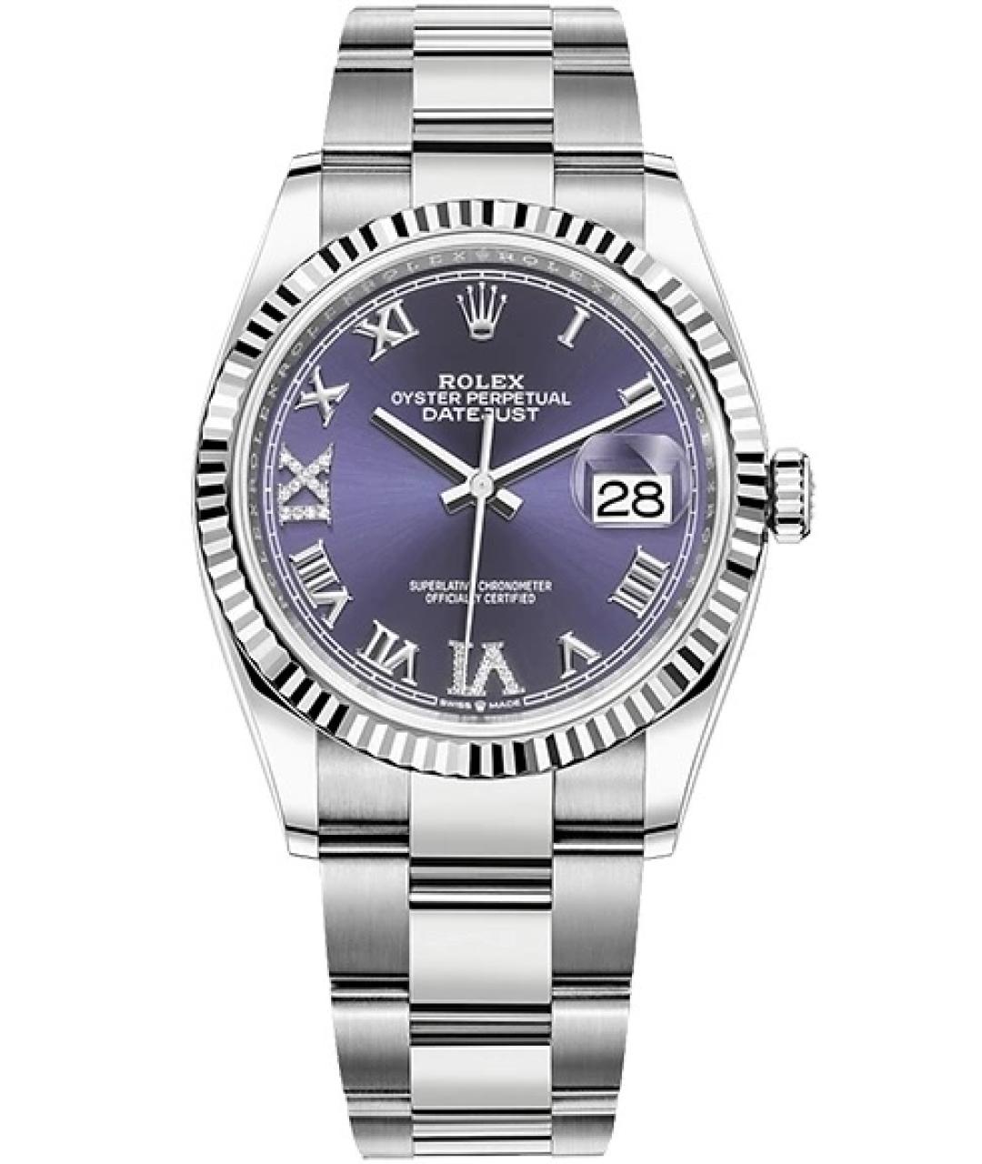 ROLEX Фиолетовые часы из белого золота, фото 1