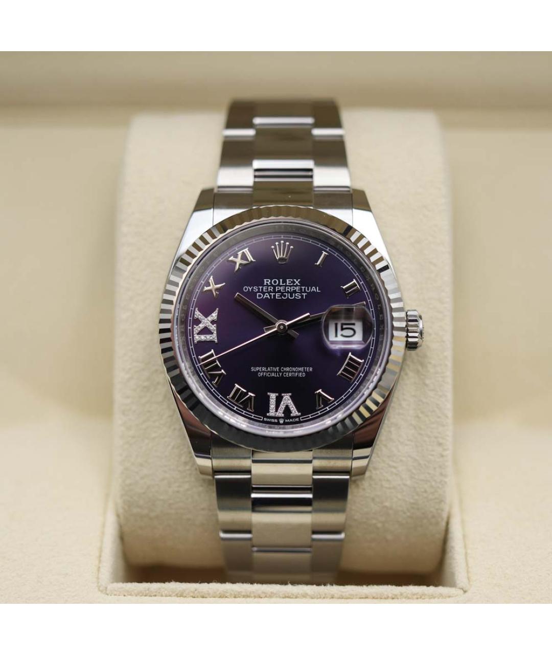 ROLEX Фиолетовые часы из белого золота, фото 2