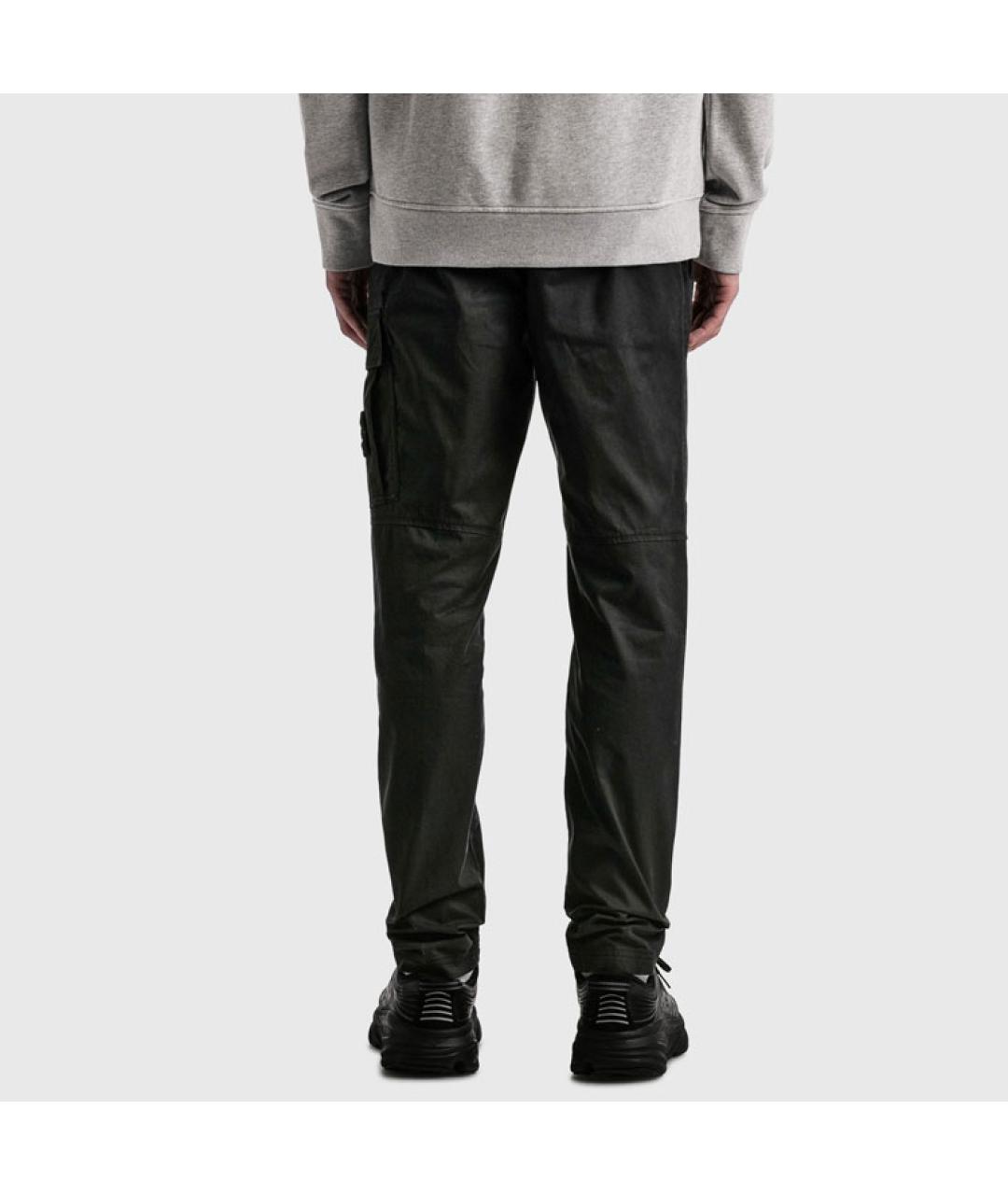 STONE ISLAND Черные хлопковые повседневные брюки, фото 5