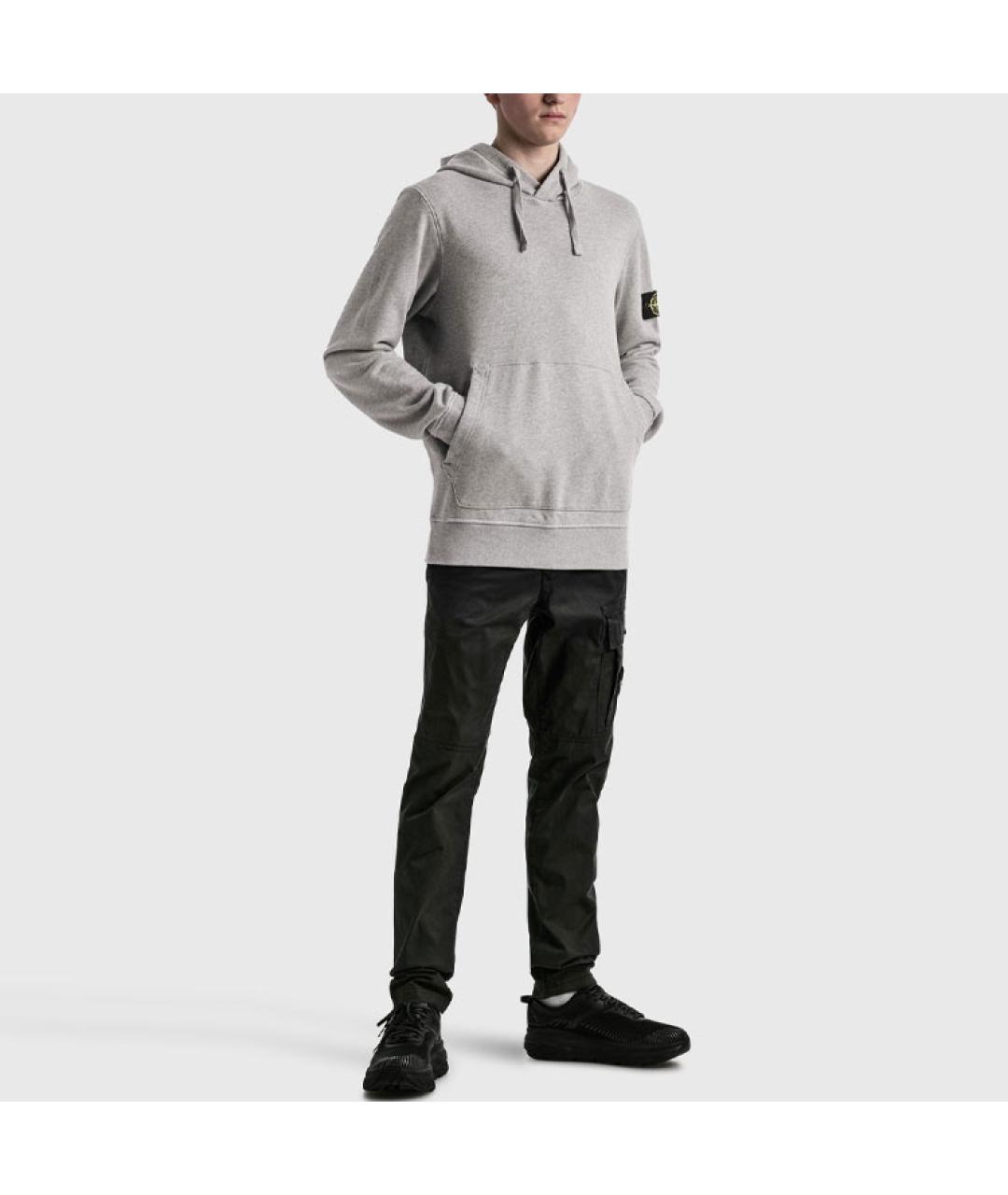 STONE ISLAND Черные хлопковые повседневные брюки, фото 3