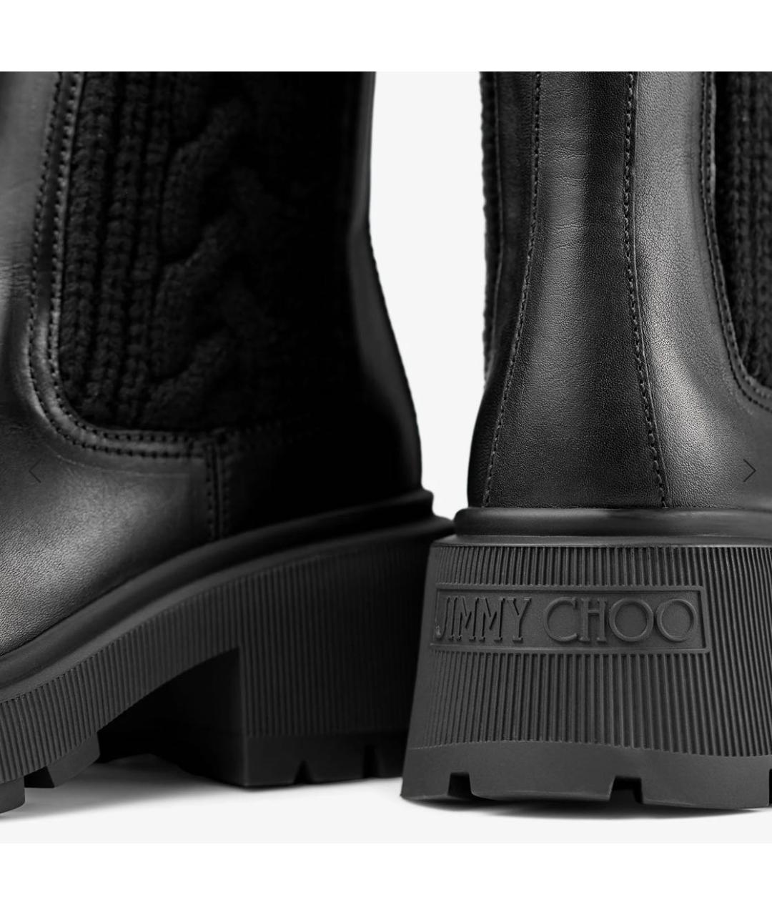 JIMMY CHOO Черные кожаные ботинки, фото 3