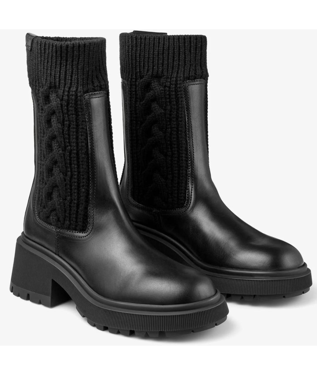 JIMMY CHOO Черные кожаные ботинки, фото 2