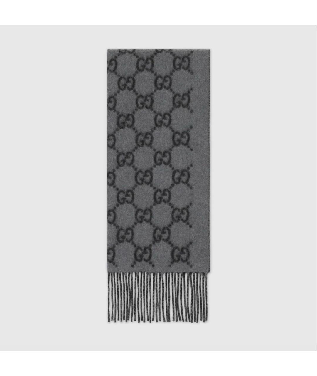 GUCCI Серый кашемировый шарф, фото 1