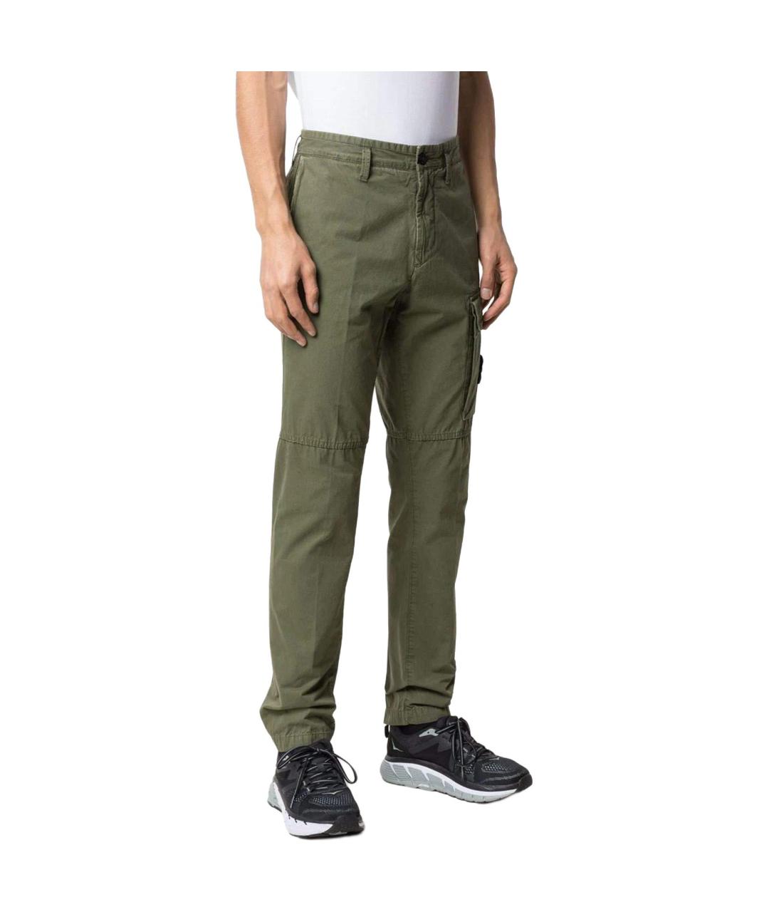 STONE ISLAND Зеленые брюки чинос, фото 5