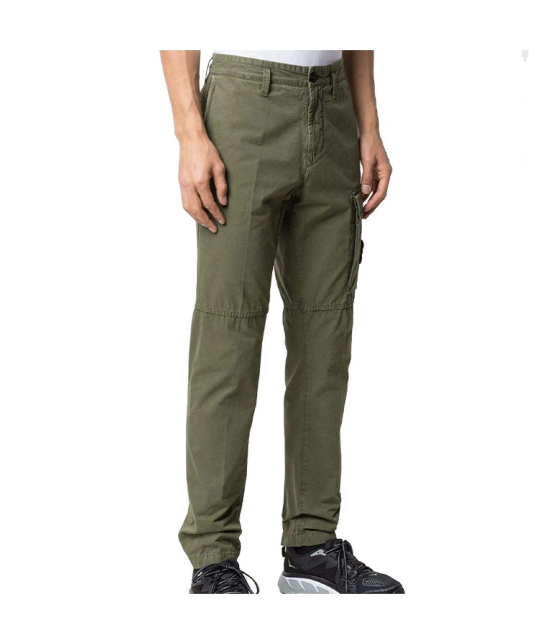 STONE ISLAND Зеленые брюки чинос, фото 2