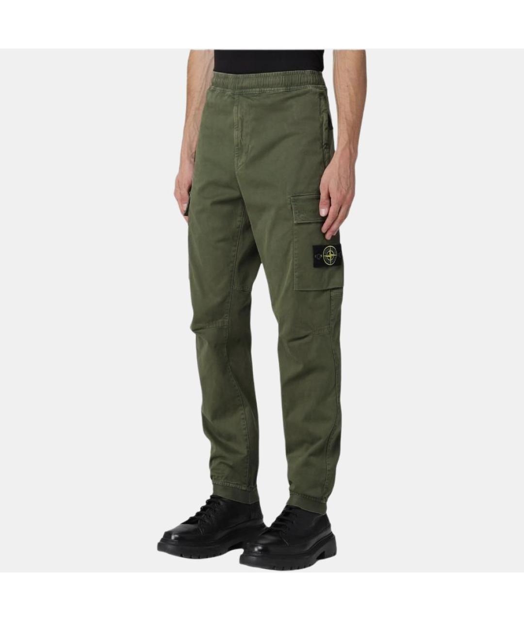 STONE ISLAND Зеленые брюки чинос, фото 5