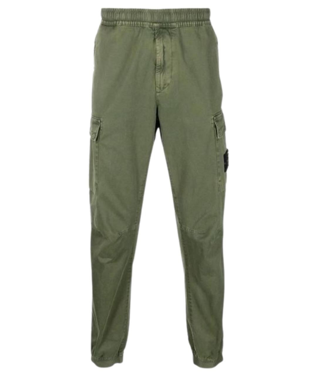 STONE ISLAND Зеленые брюки чинос, фото 1