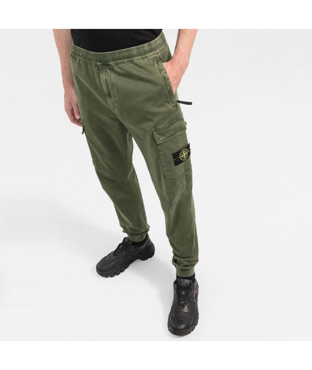 STONE ISLAND Зеленые брюки чинос, фото 4