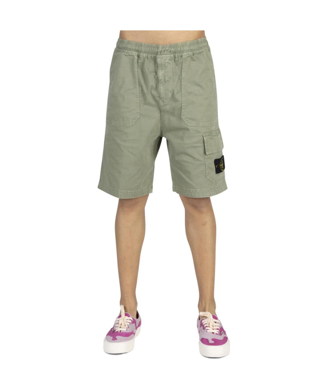 STONE ISLAND Зеленые шорты, фото 2