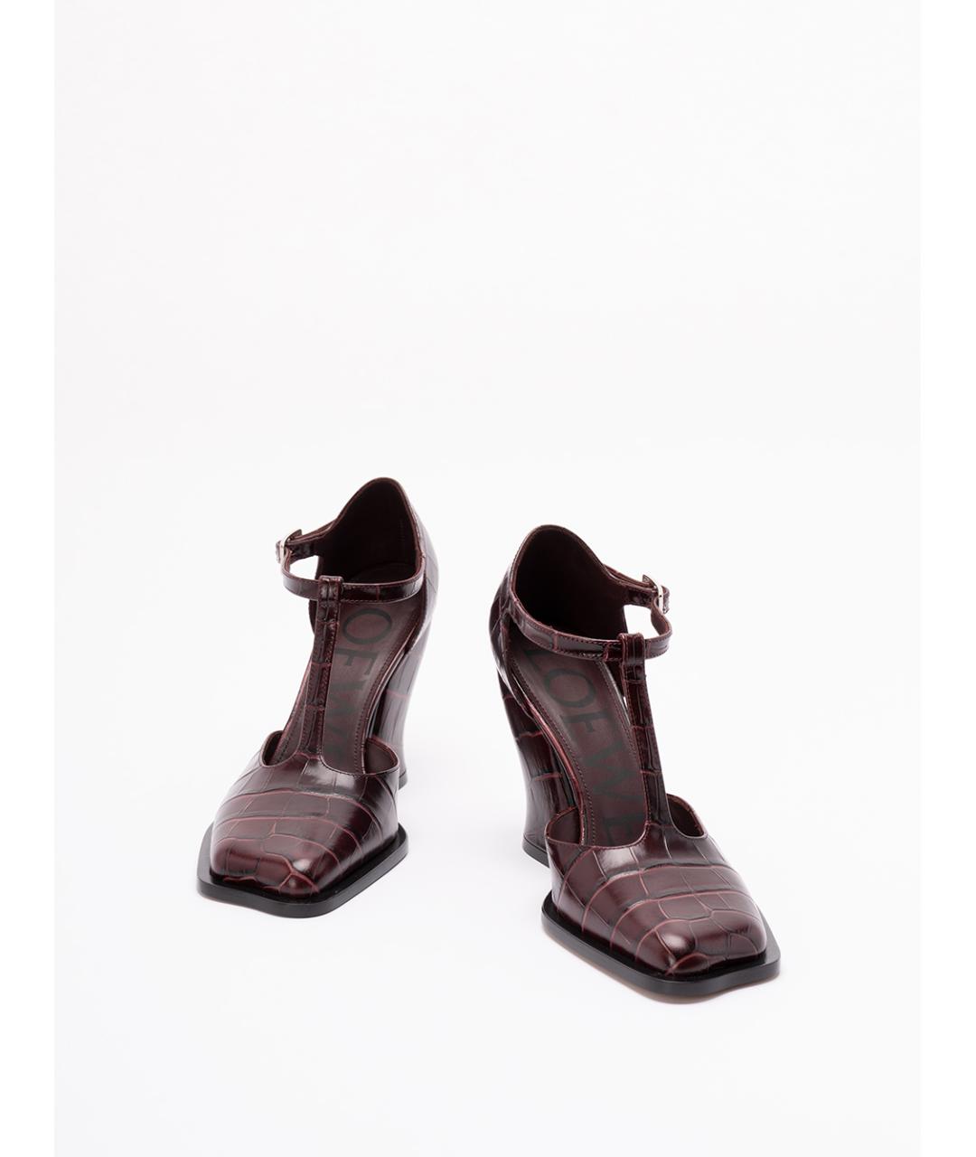 LOEWE Бордовые кожаные туфли, фото 2