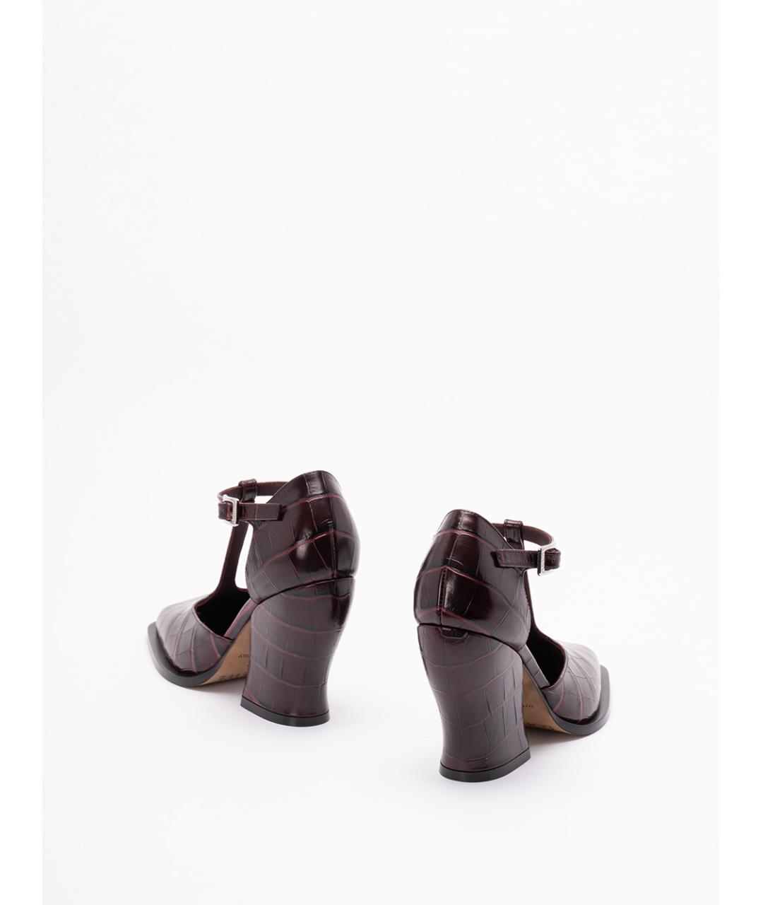 LOEWE Бордовые кожаные туфли, фото 3