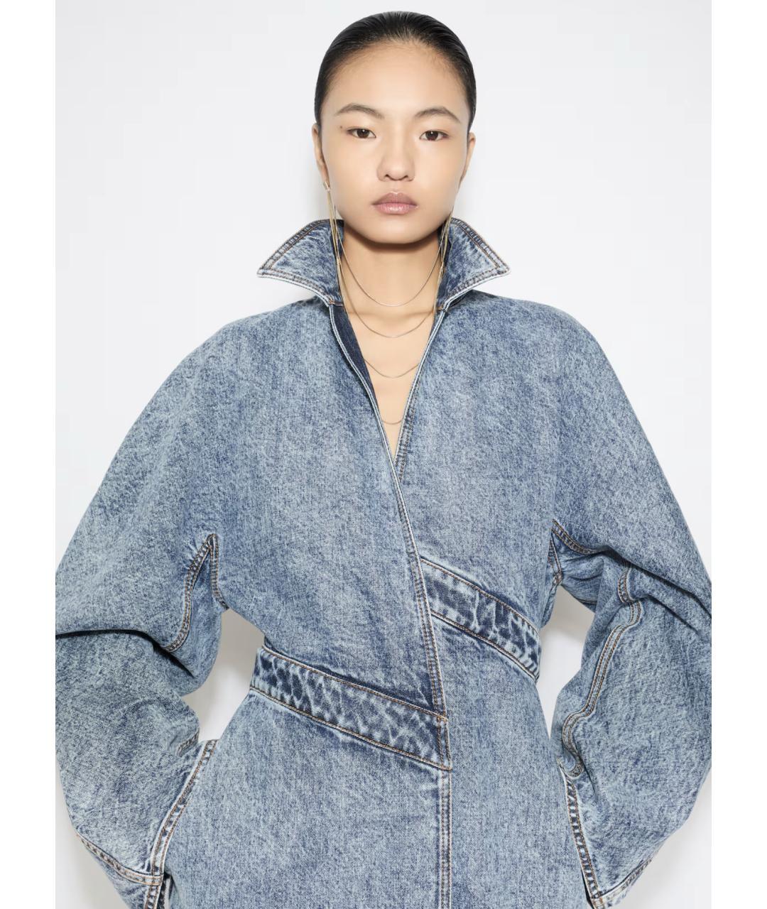 ALAIA Голубое хлопковое пальто, фото 5