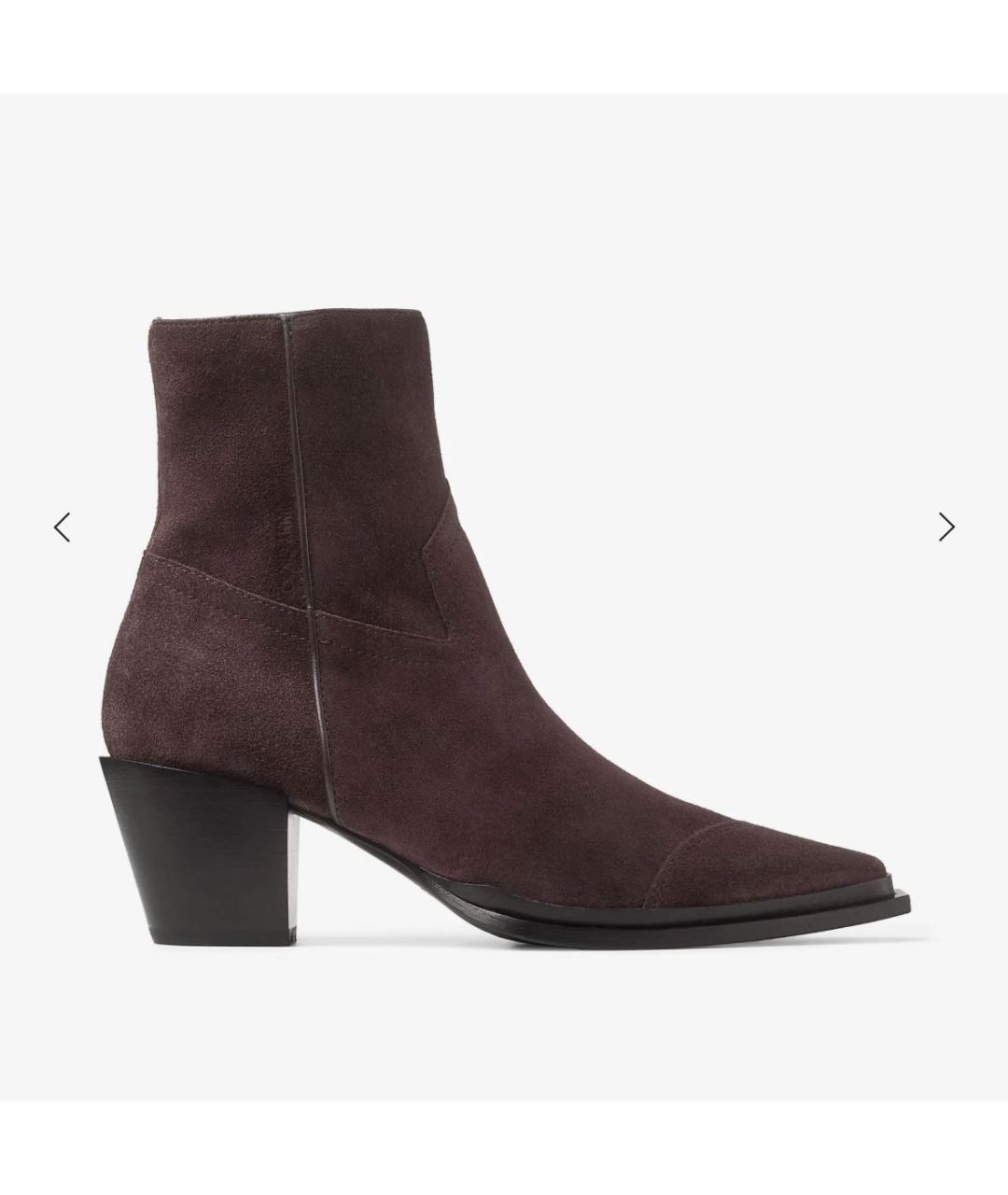 JIMMY CHOO Коричневые кожаные ботильоны, фото 6