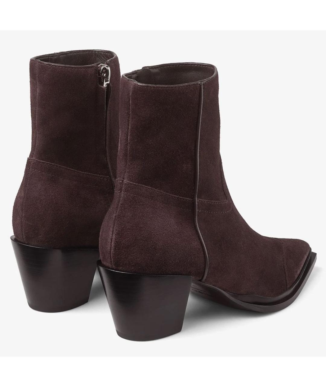JIMMY CHOO Коричневые кожаные ботильоны, фото 5