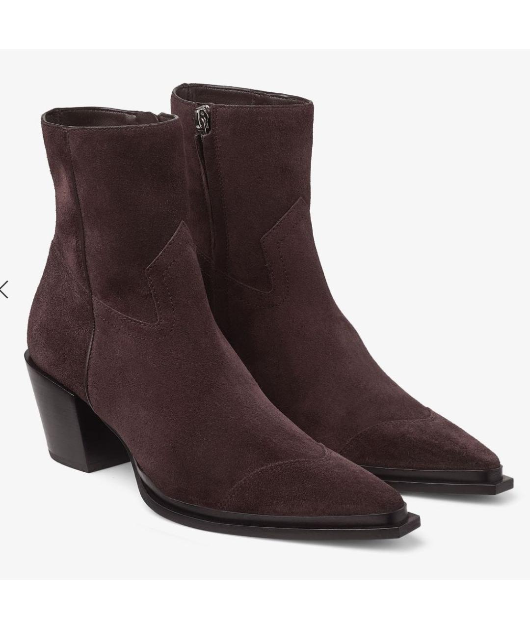 JIMMY CHOO Коричневые кожаные ботильоны, фото 2