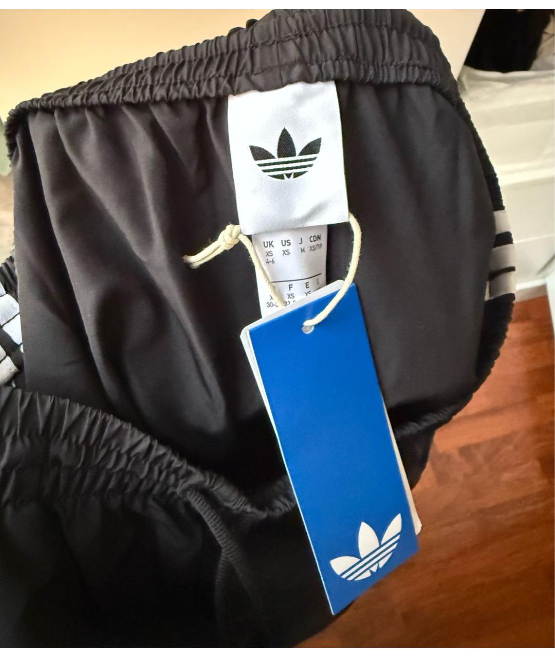 ADIDAS Черные полиэстеровые брюки широкие, фото 3