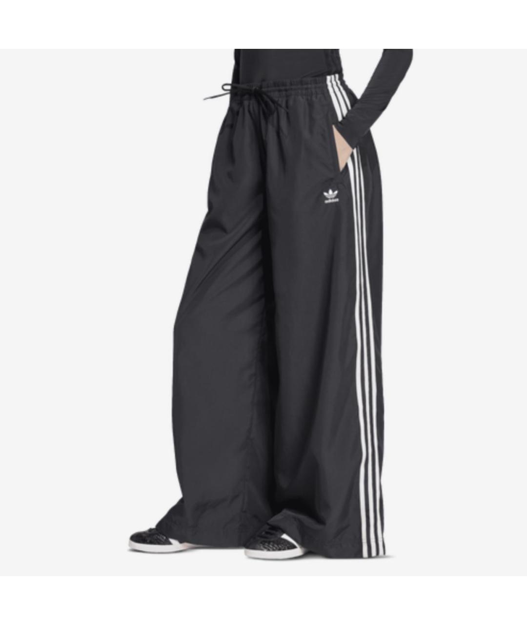 ADIDAS Черные полиэстеровые брюки широкие, фото 2