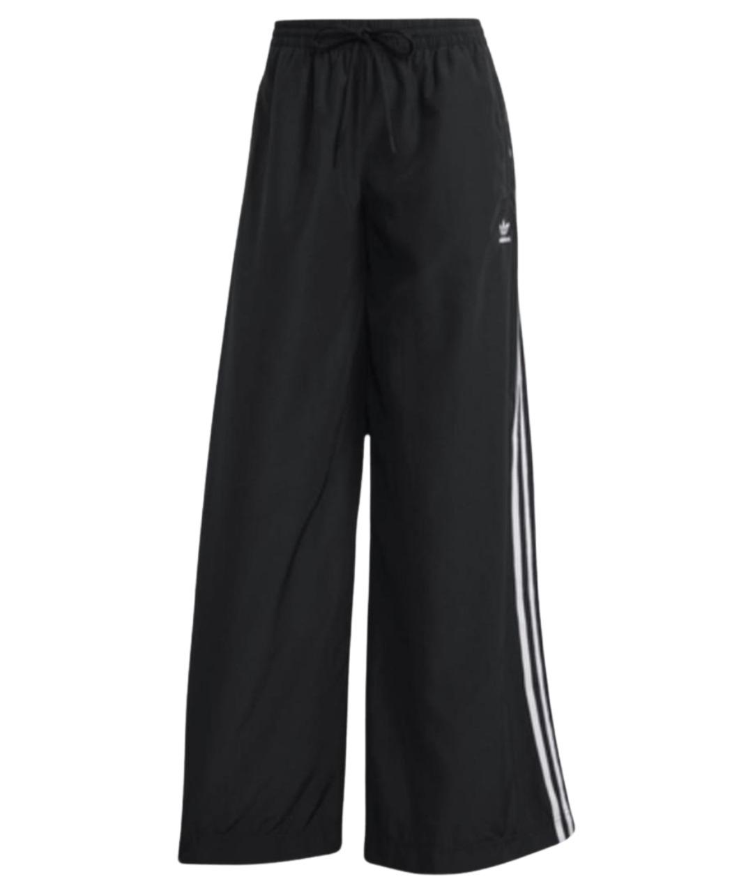 ADIDAS Черные полиэстеровые брюки широкие, фото 1