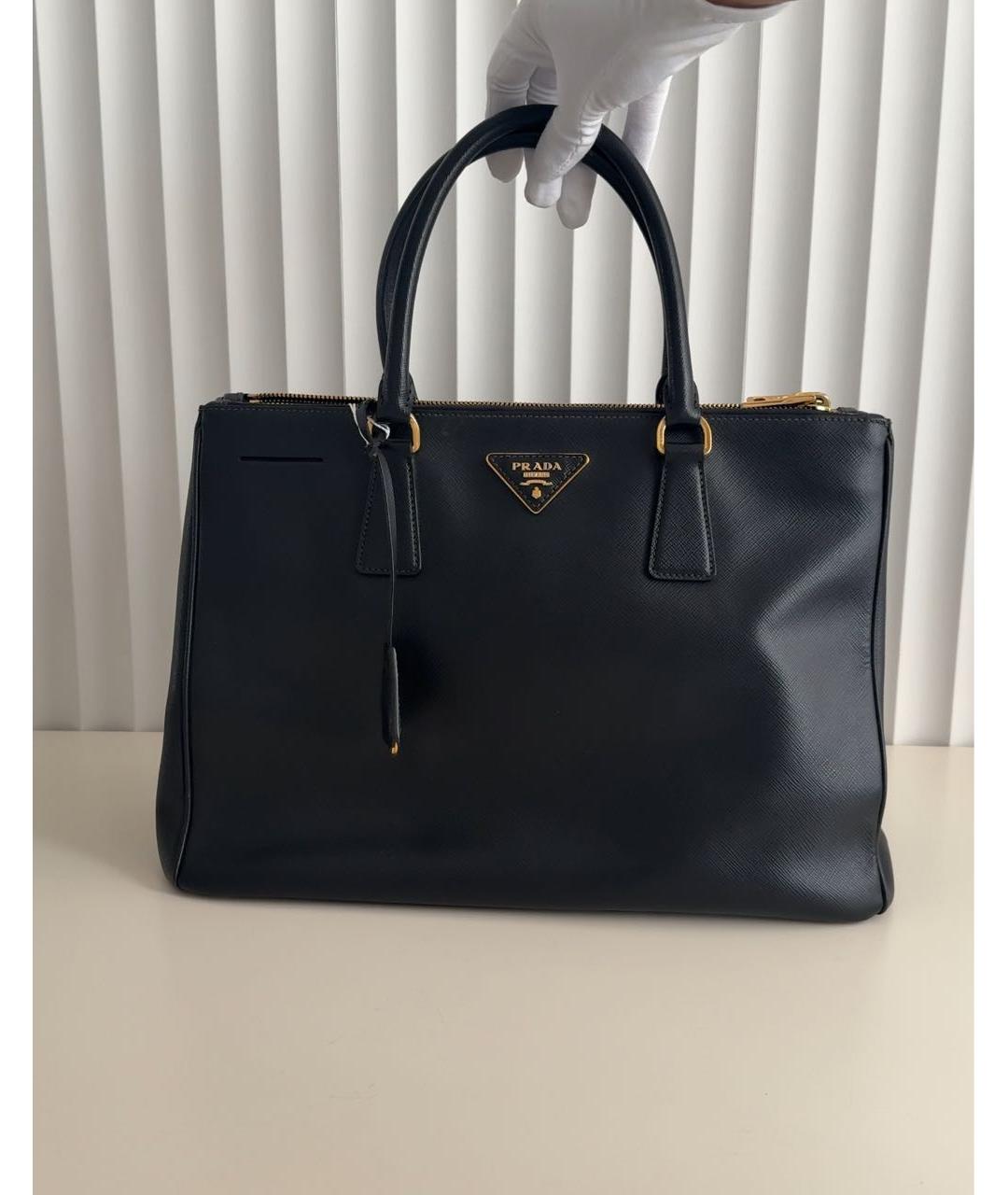 PRADA Черная кожаная сумка тоут, фото 9