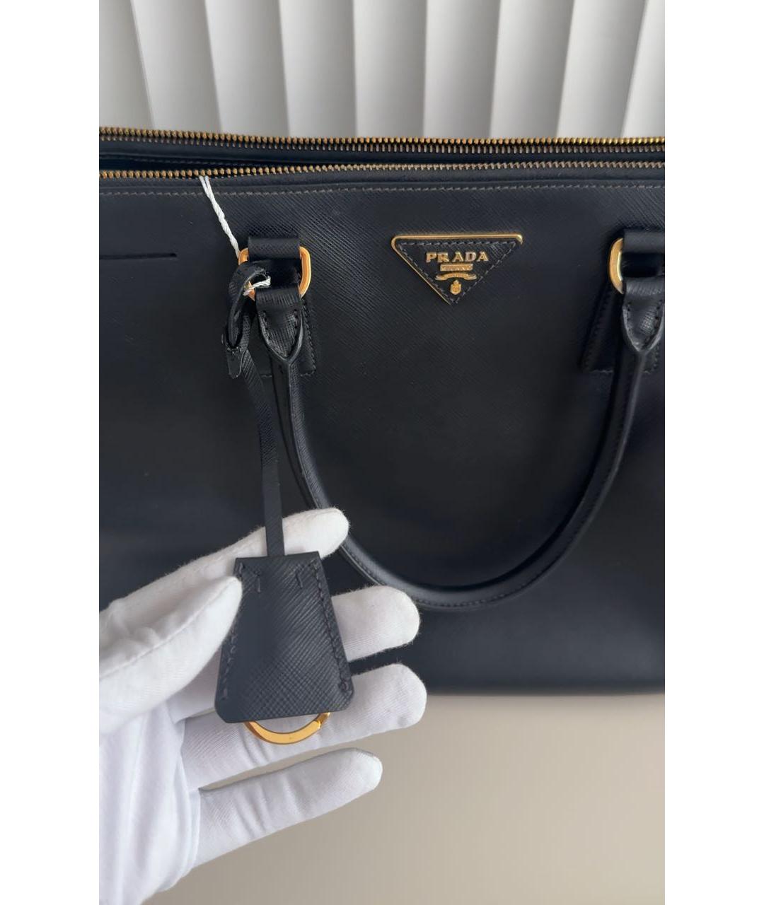 PRADA Черная кожаная сумка тоут, фото 6