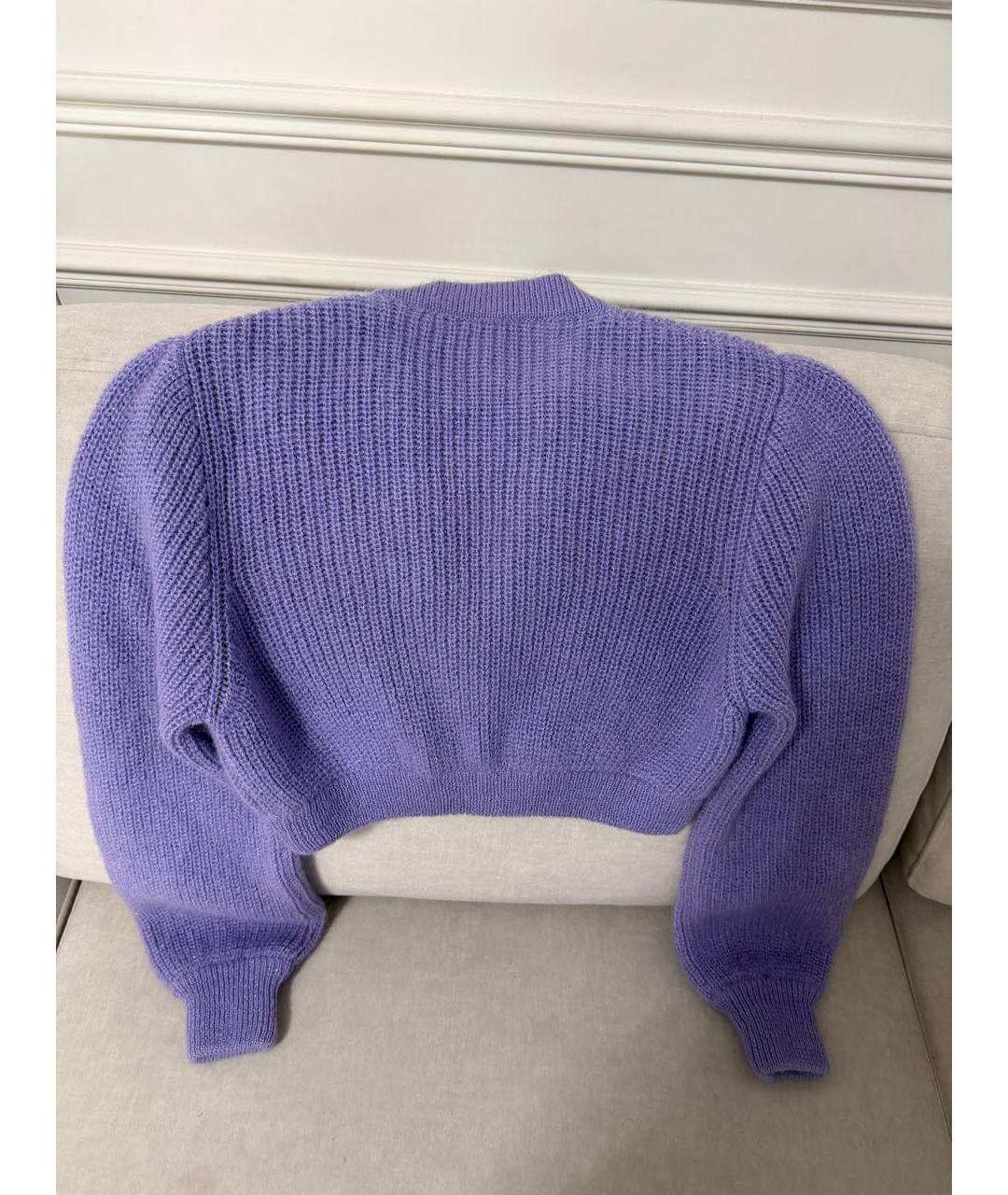 ALESSANDRA RICH Фиолетовый шерстяной кардиган, фото 3