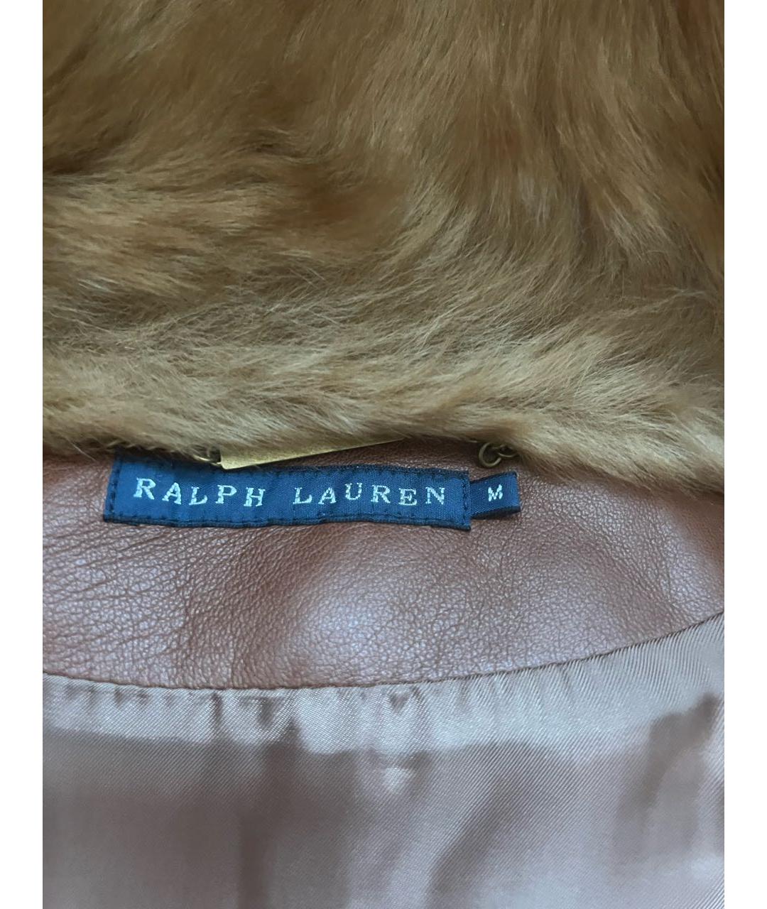 RALPH LAUREN Коричневый кожаный жилет, фото 3