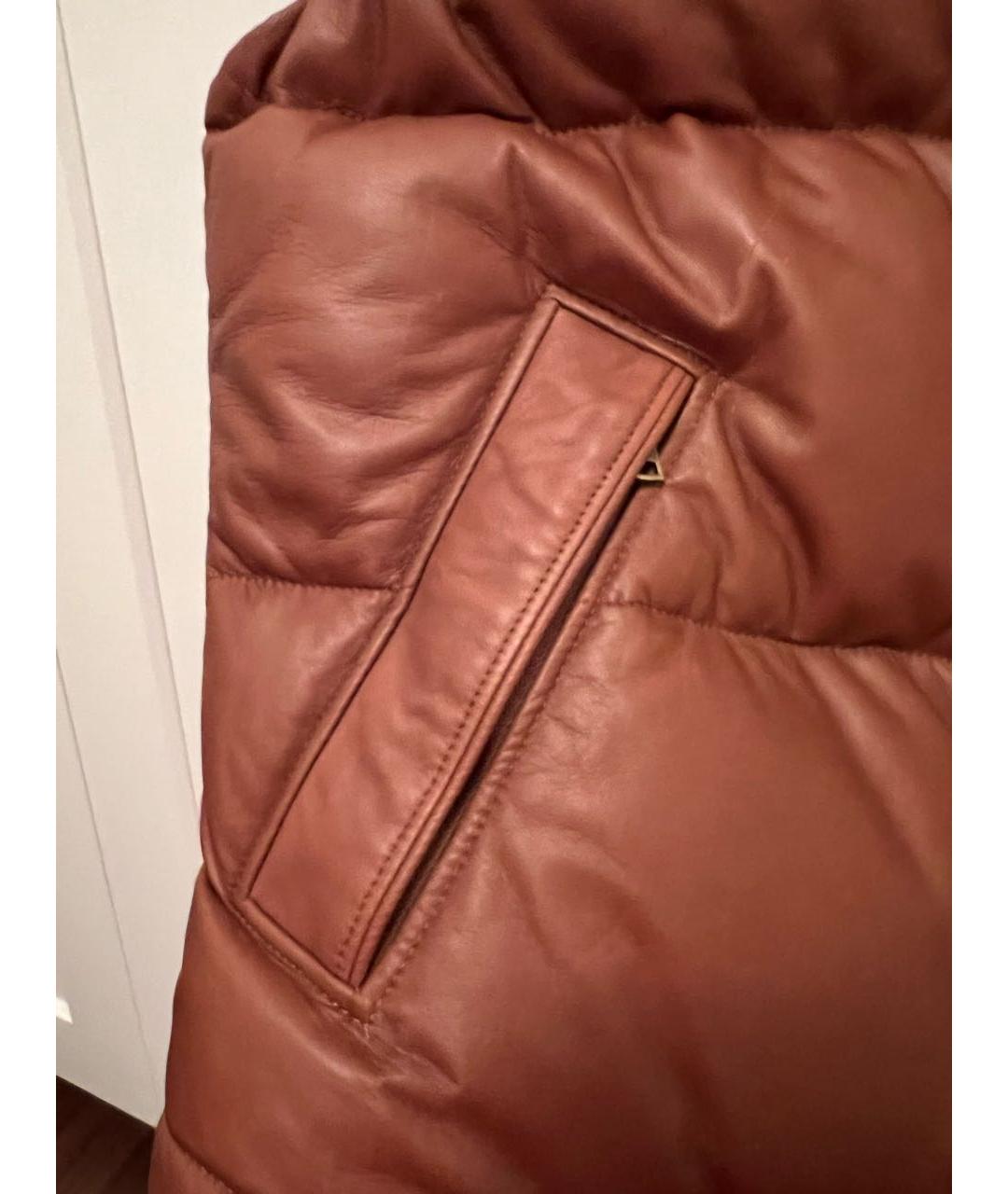 RALPH LAUREN Коричневый кожаный жилет, фото 2