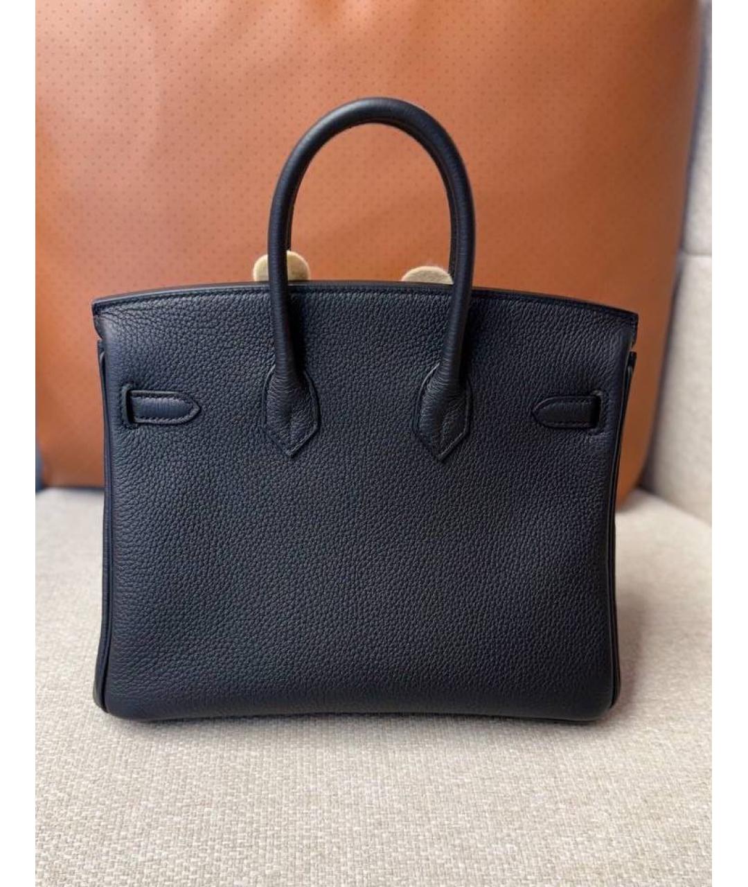 HERMES Черная кожаная сумка тоут, фото 3