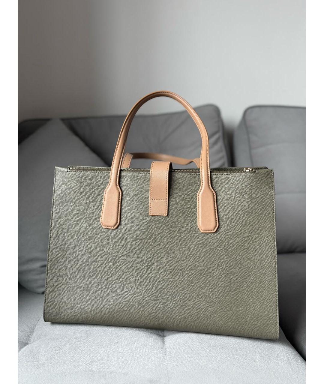 FURLA Хаки кожаная сумка тоут, фото 3