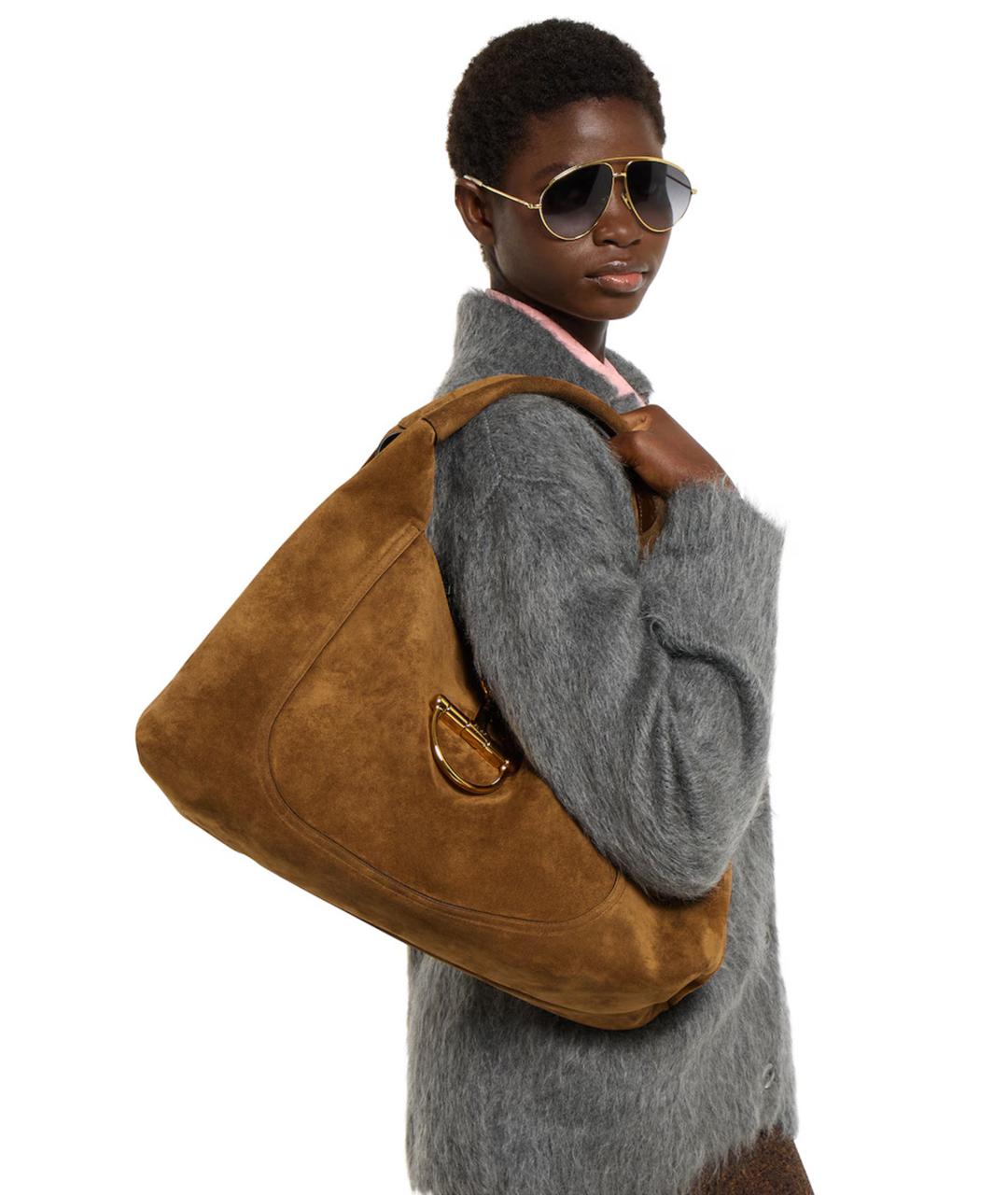 GUCCI Коричневая кожаная сумка через плечо, фото 2