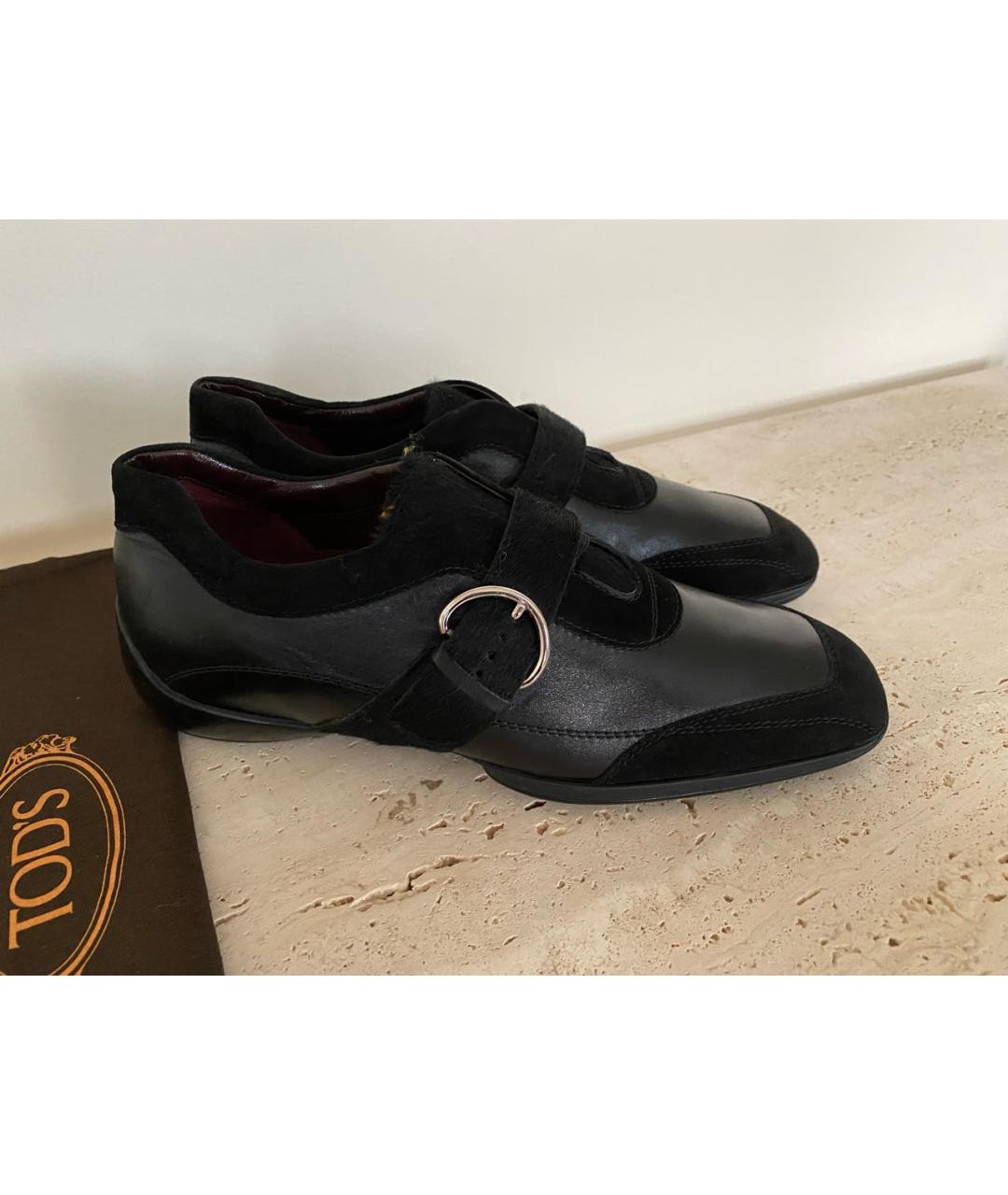 TOD'S Черные кожаные лоферы, фото 3