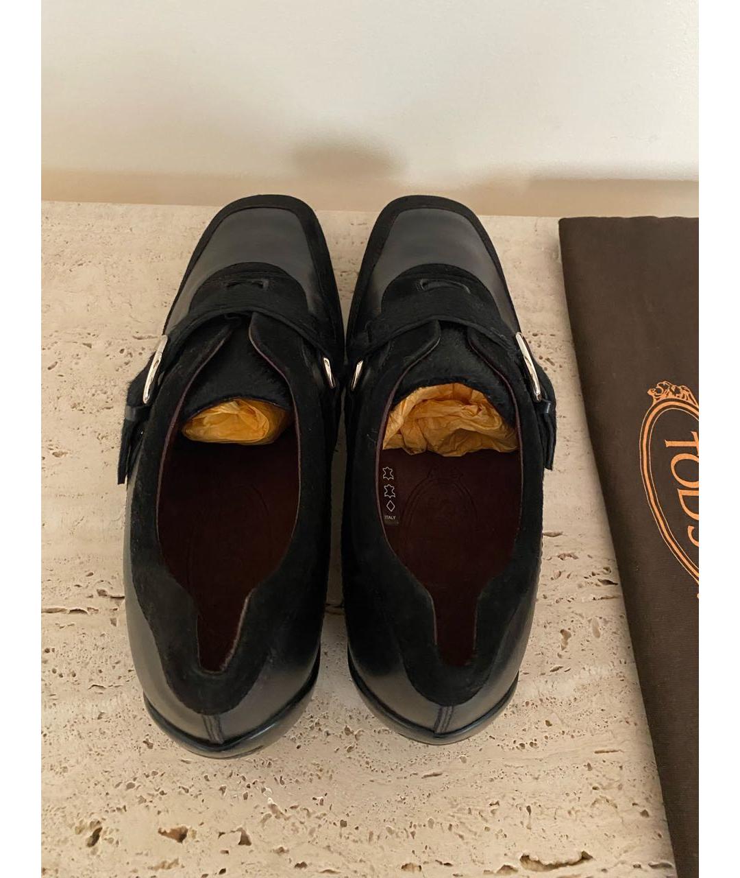 TOD'S Черные кожаные лоферы, фото 2