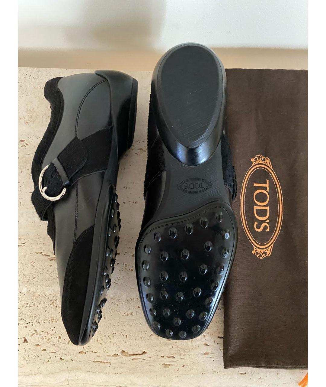 TOD'S Черные кожаные лоферы, фото 5
