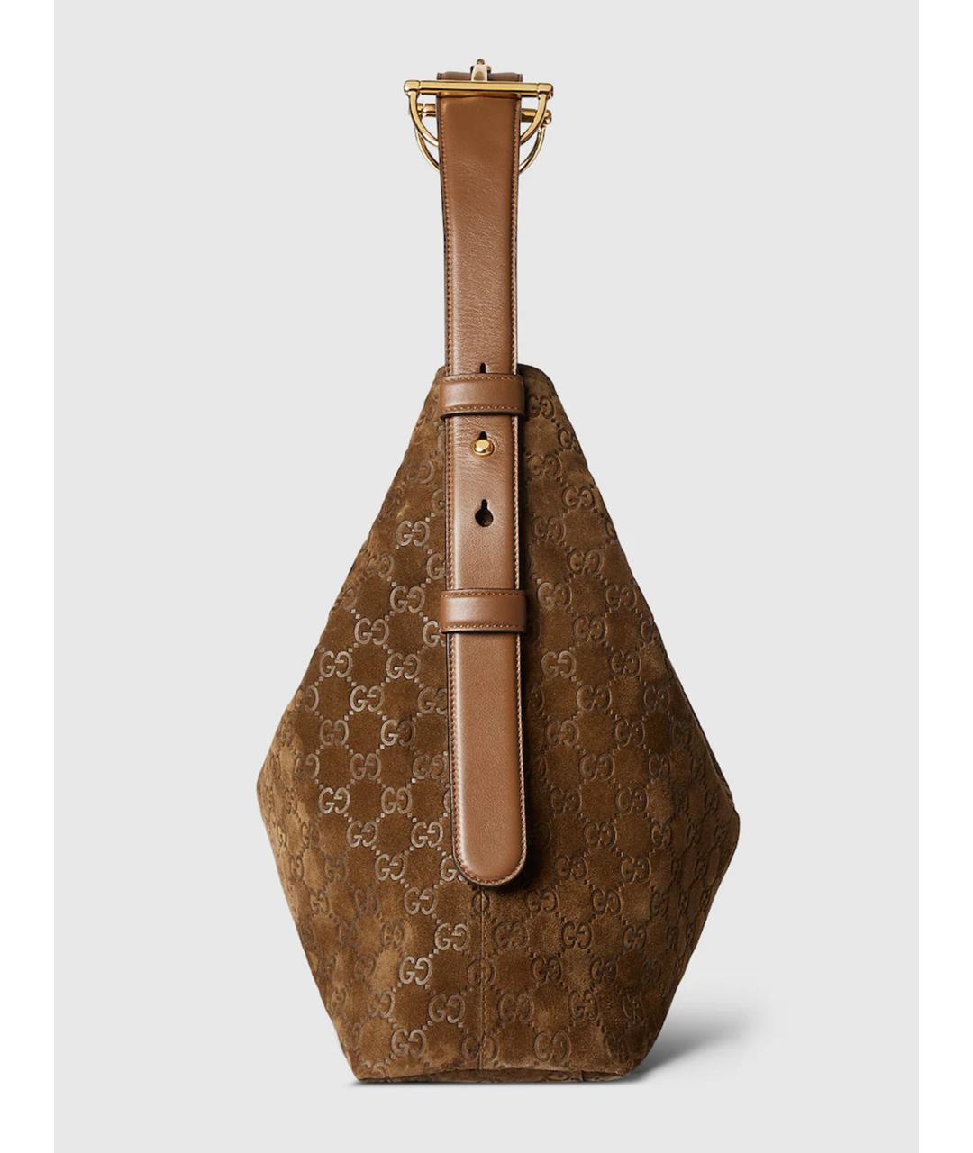 GUCCI Коричневая кожаная сумка тоут, фото 6