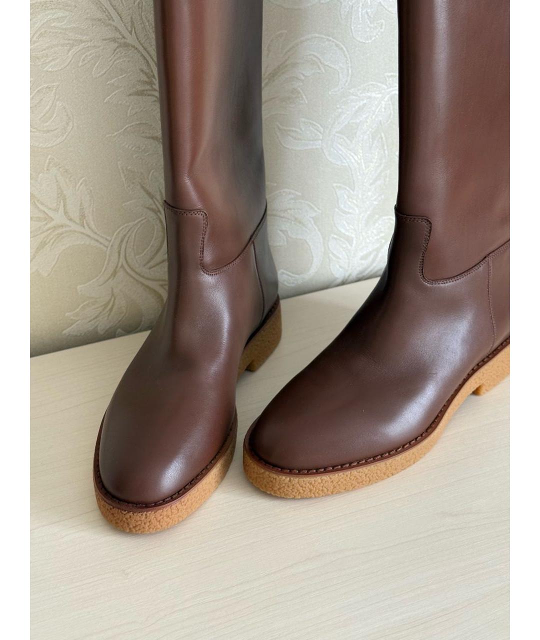 12 STOREEZ Коричневые кожаные сапоги, фото 2