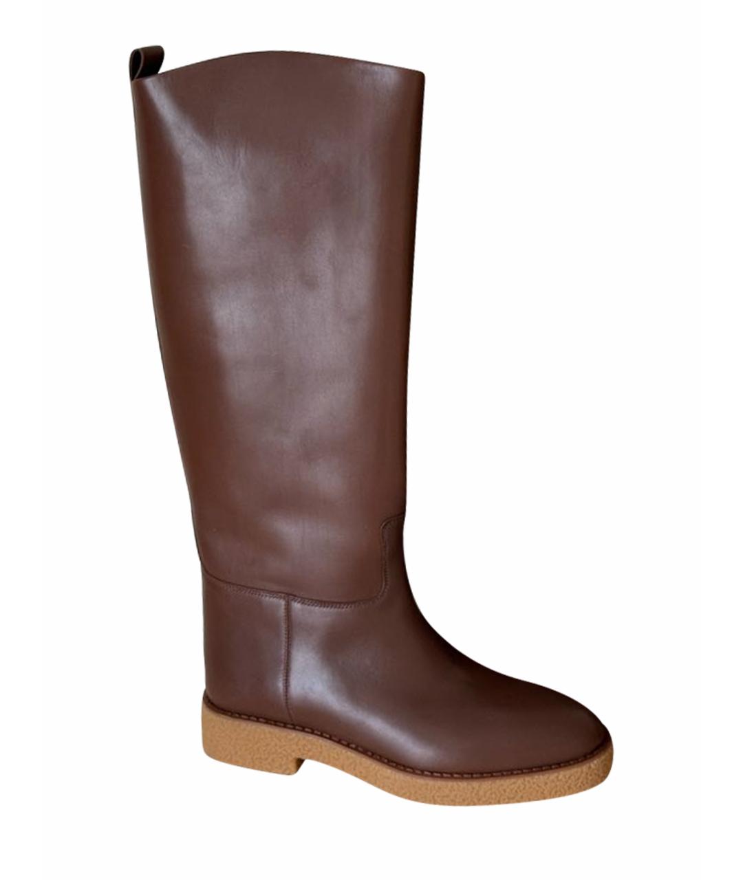 12 STOREEZ Коричневые кожаные сапоги, фото 1